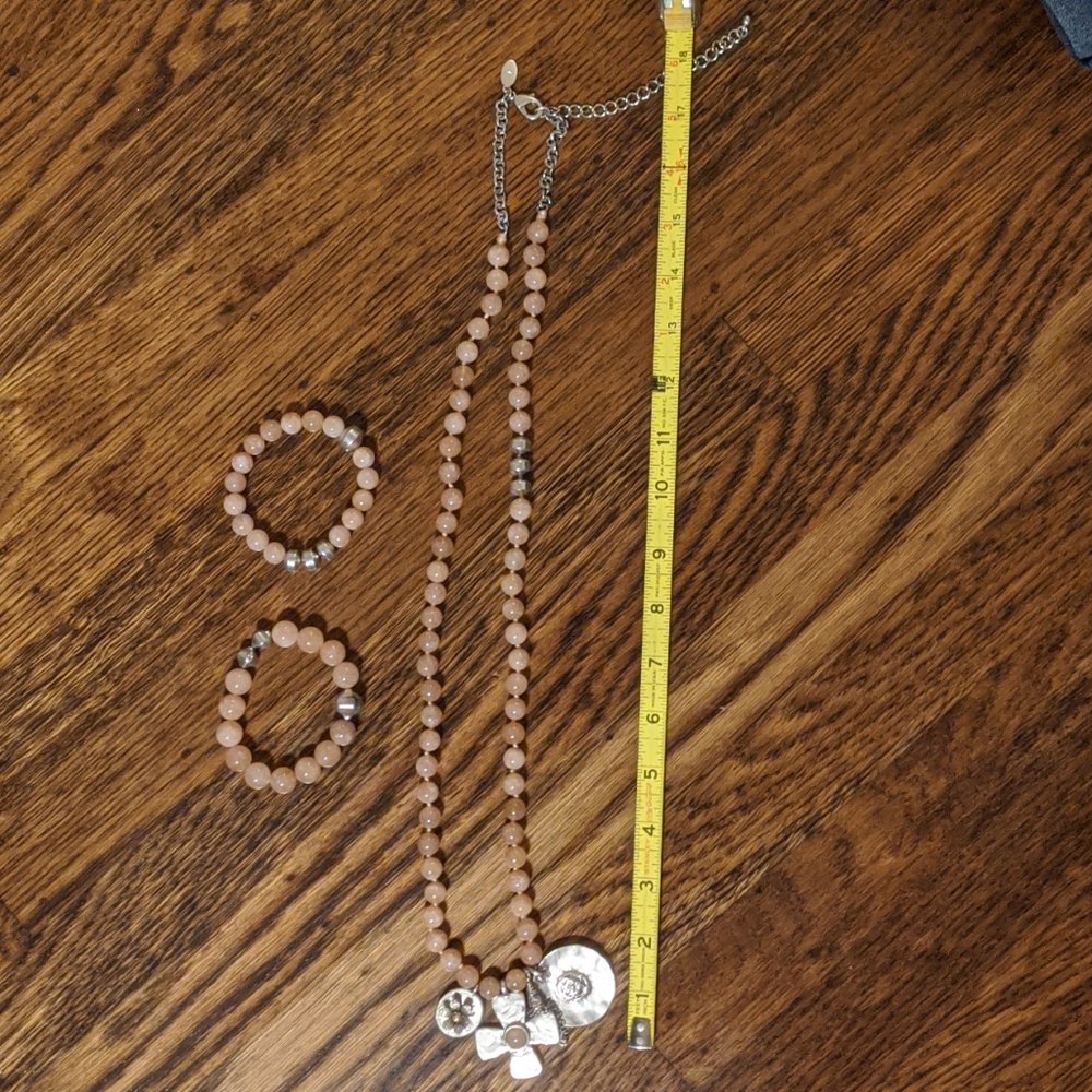 Rose Quartz necklace and 2 bracelets - Picture 7 of 8